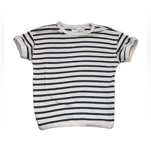 Zara Navy & Cream Striped Shirt